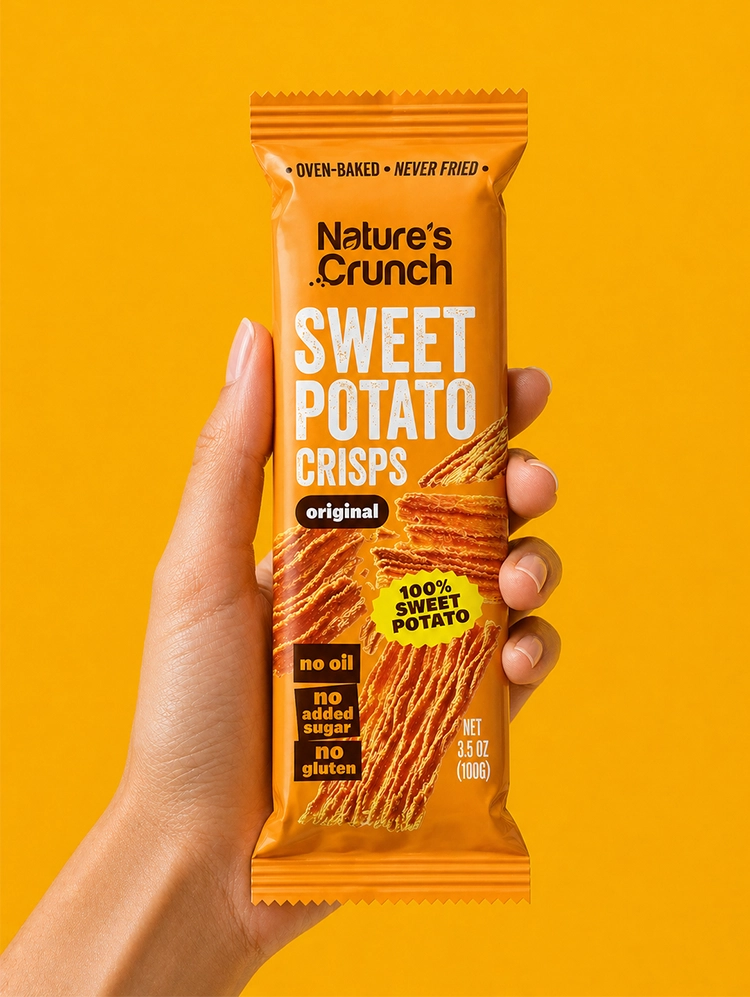 sweet potato crisps packaging design