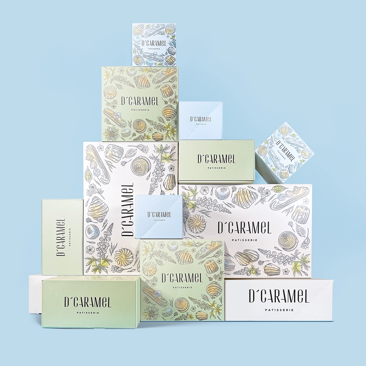 Brand identity and packaging design for a patisserie and bakery