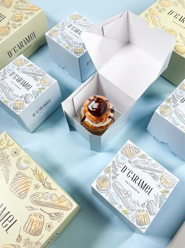 Brand identity and packaging design for a patisserie and bakery