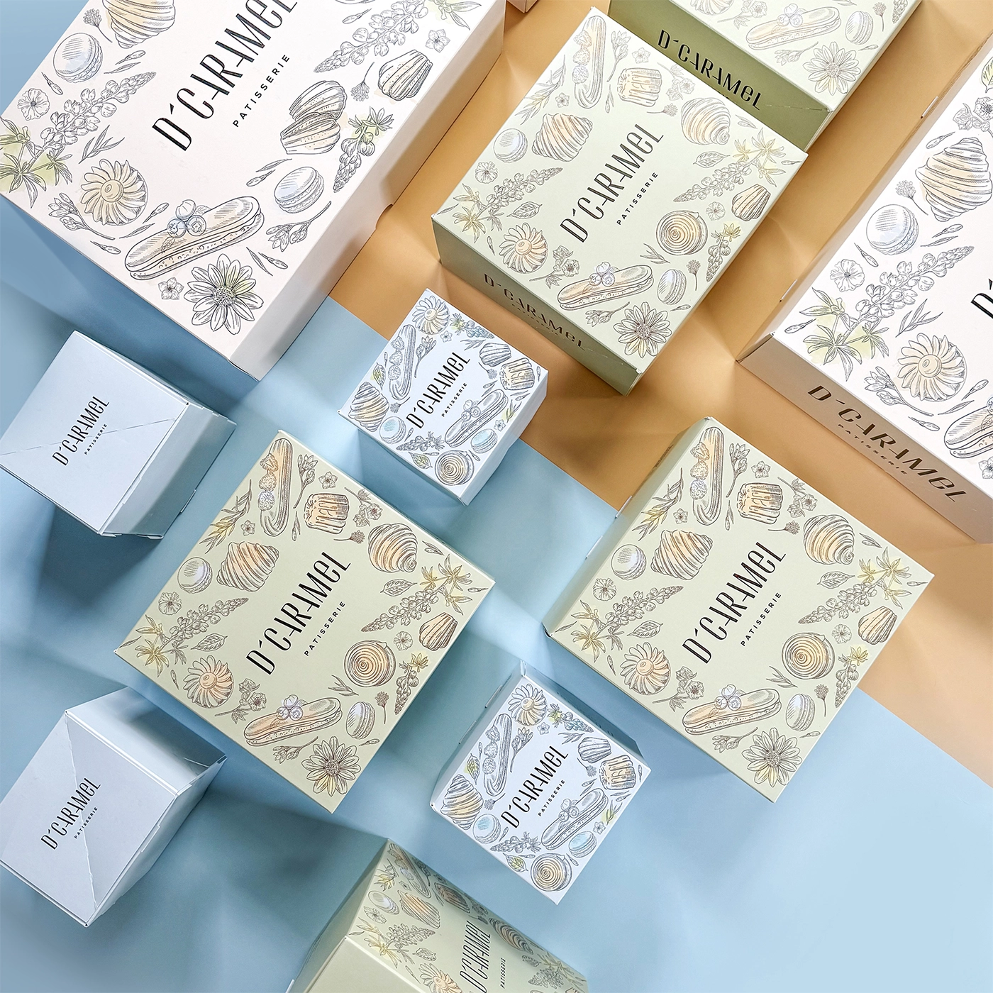 Brand identity and packaging design for a patisserie and bakery