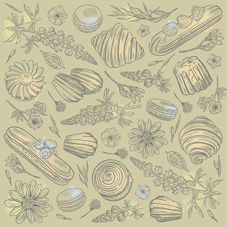 Patisserie and bakery pattern design