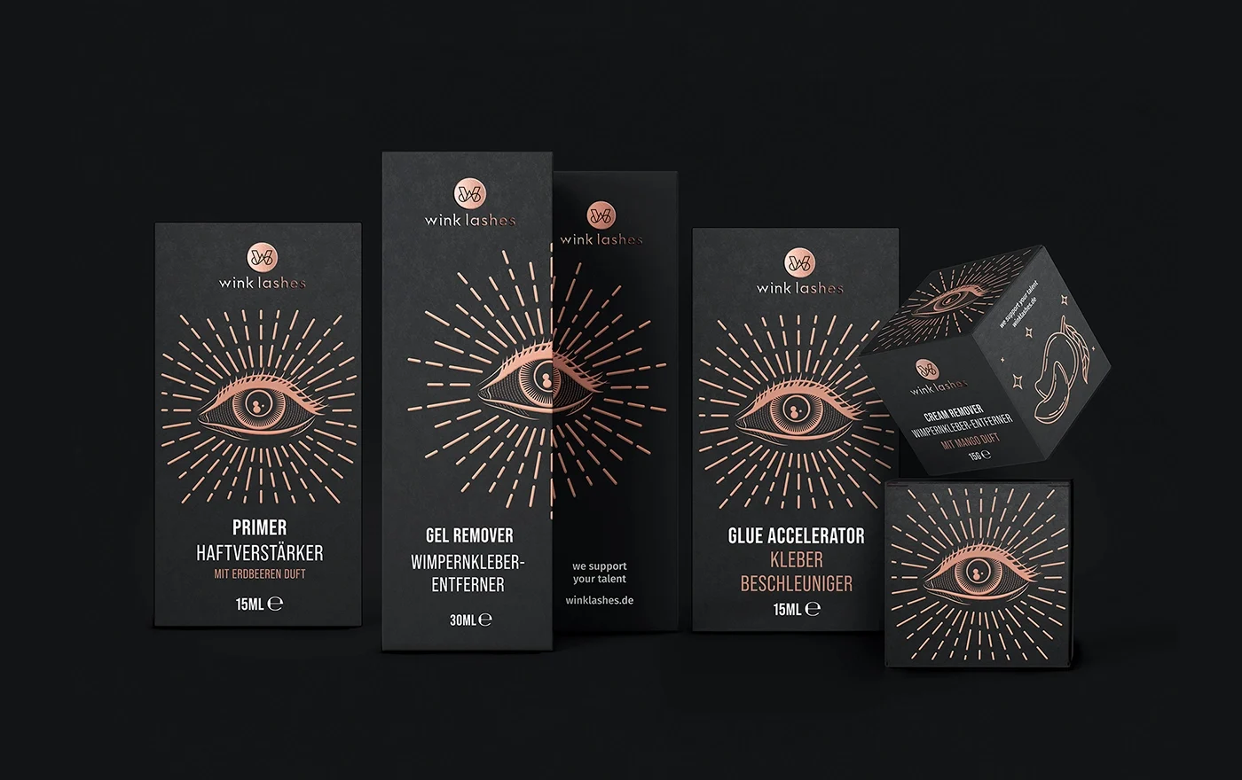 packaging design for a cosmetics brand